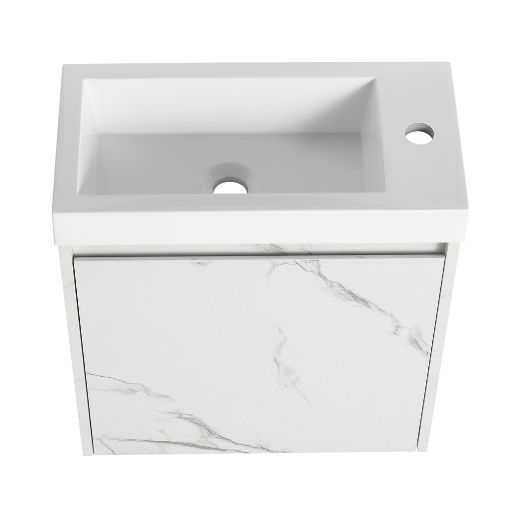 Leoglint 20'' Floating Wall-Mounted Bathroom Vanity with Resin Sink & Soft-Close Cabinet Door