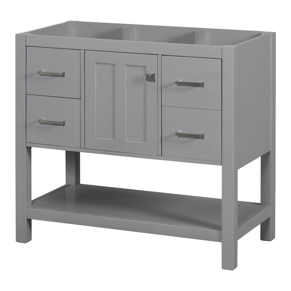 Leoglint [Cabinet Only] 36" Gray Modern Bathroom Vanity with USB(Sink not included)