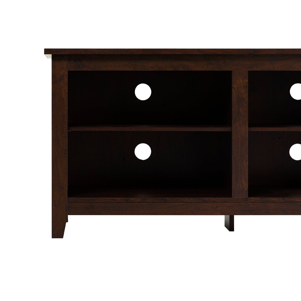 Leoglint Modern Transitional 3-Shelf Open Storage 70" TV Stand for 80" TVs - Espresso