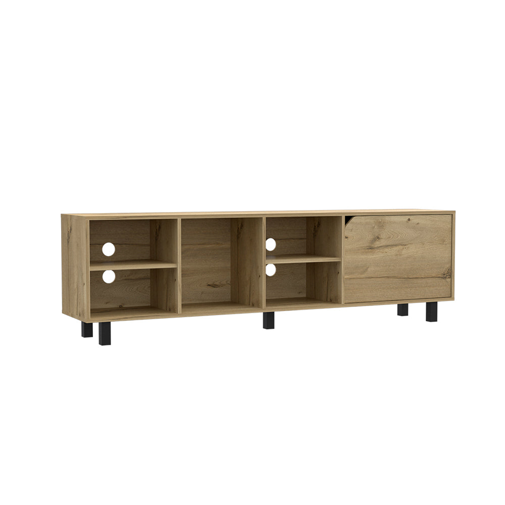 Leoglint TV Stand for TV´s up 70" Estocolmo, Four Open Shelves, Light Oak Finish