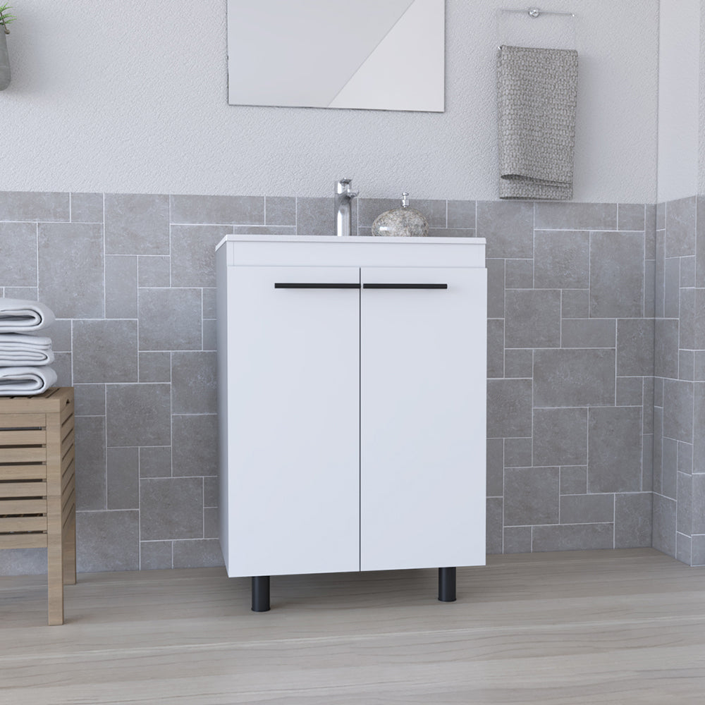 Leoglint Floor Cabinet Oxnard, Bathroom Vanity, White