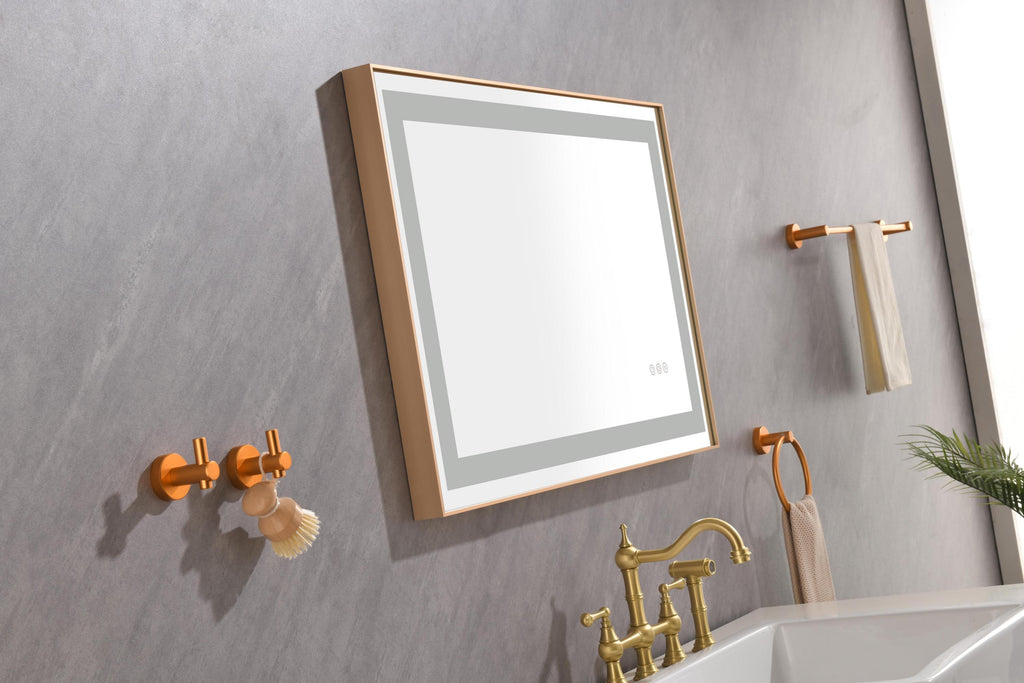 Leoglint 36*24 LED Lighted Bathroom Wall Mounted Mirror with High Lumen+Anti-Fog Separately Control