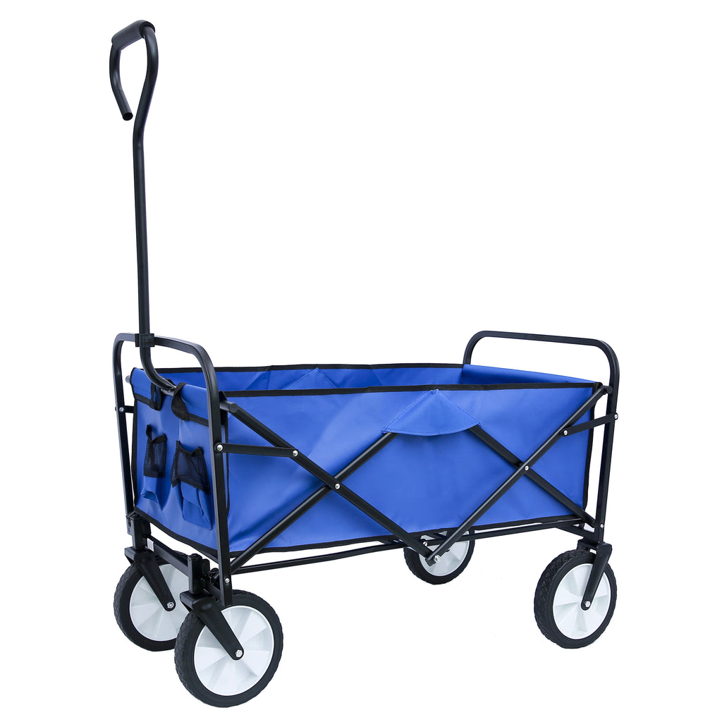 Leoglint Garden cart Folding Wagon Garden Shopping Beach Cart (Blue)