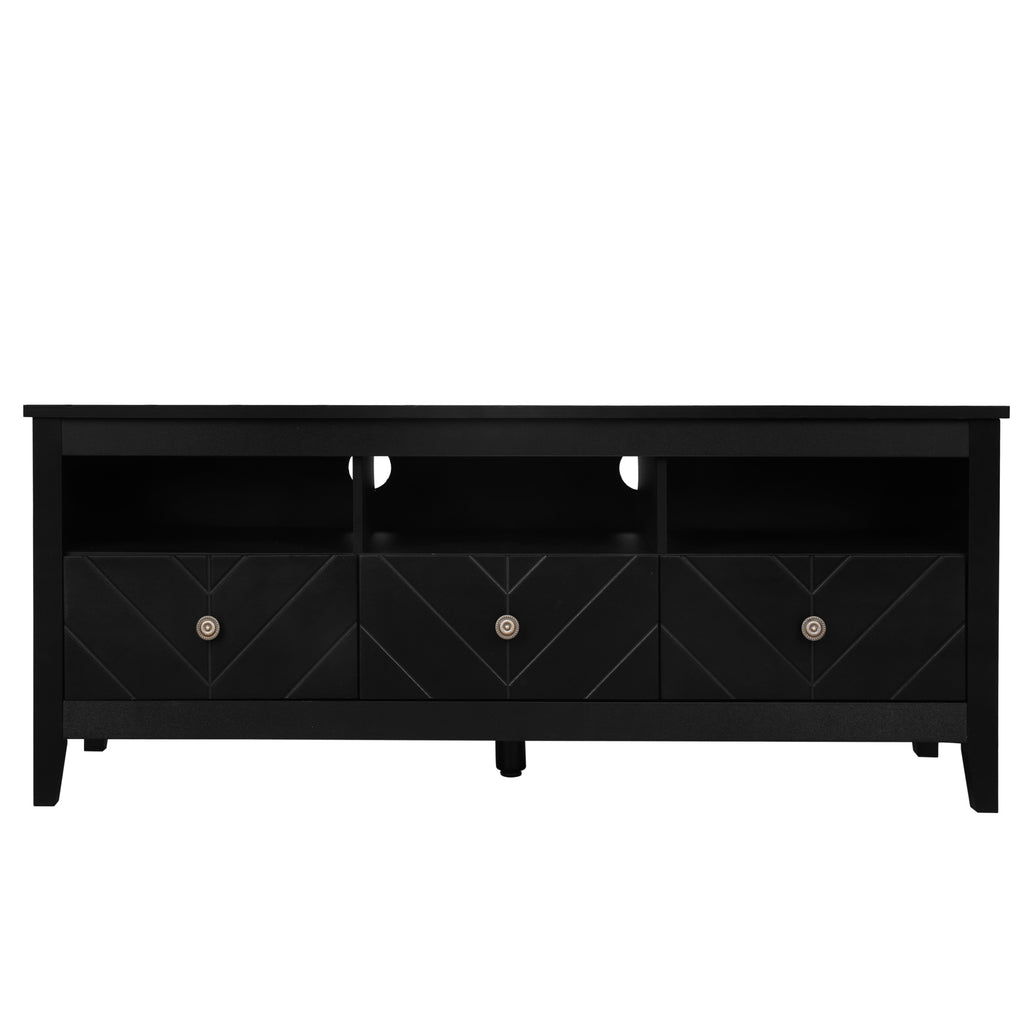 Leoglint 3 drawer TV stand,mid-Century Modern Style,Entertainment Center with Storage, Media Console for Living Room