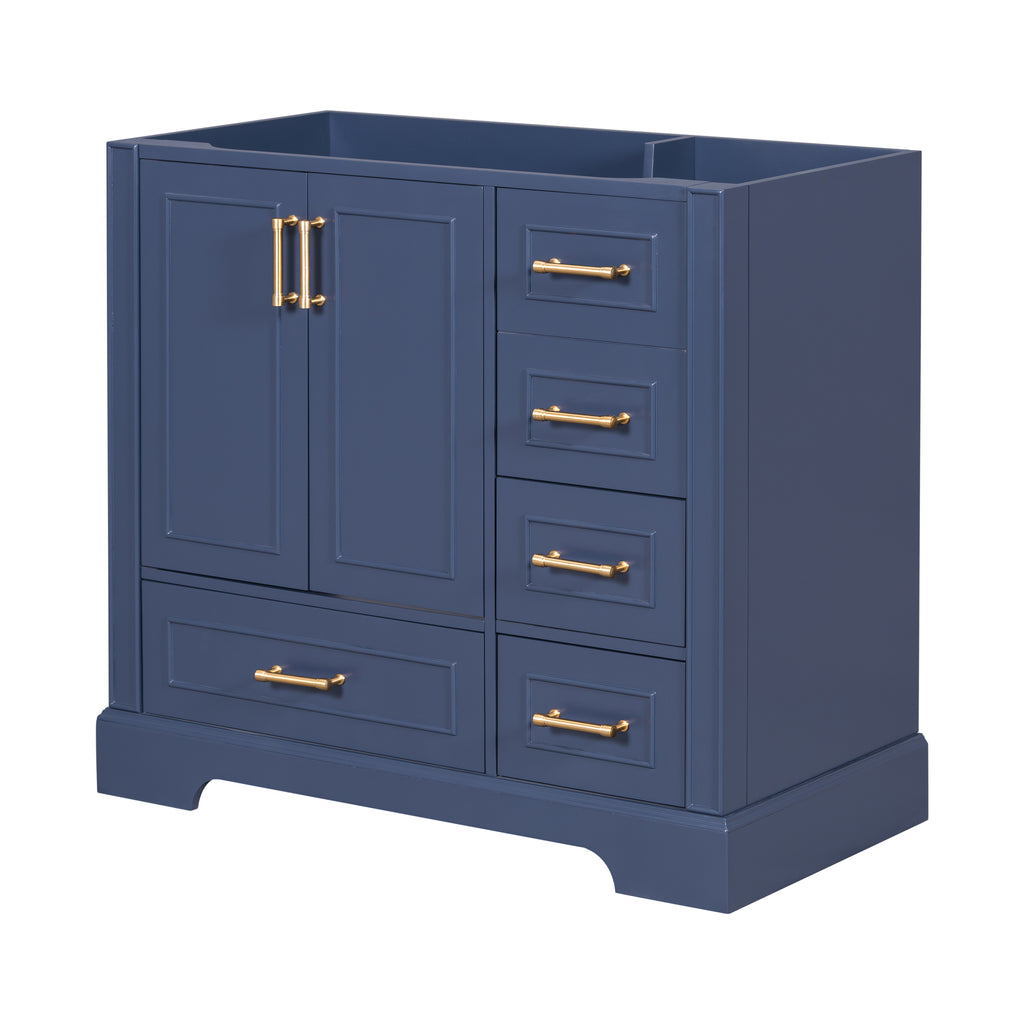 Leoglint [Cabinet Only] 36" Blue Traditional Bathroom Vanity(Sink not included)