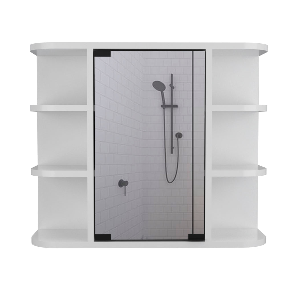 Leoglint Roseburg 6-Shelf Medicine Cabinet with Mirorr White