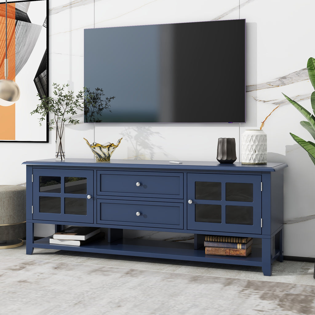 Leoglint TV Stand for TVs up to 60'', Entertainment Center with Multifunctional Storage Space, TV Cabinet with Modern Design, Media Console for Living Room, Bedroom