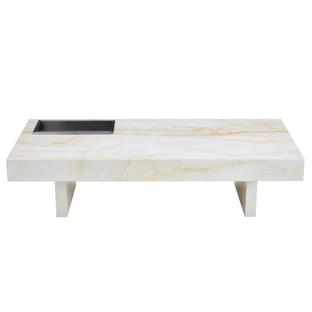 Leoglint A modern and practical coffee table with imitation marble patterns, made of MDF material. The fusion of elegance and natural fashion 47.2"* 23.6"* 12 "