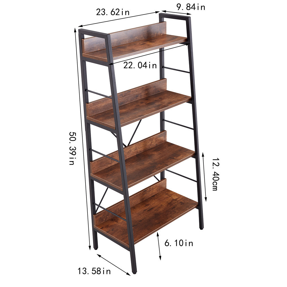 Leoglint DN 3&4 LAYER DISPLAY BOOKSHELF H LADDER SHELF STORAGE SHELVES RACK SHELF UNIT METAL FRAME, TIGGER, 2 pc per 2 cartons