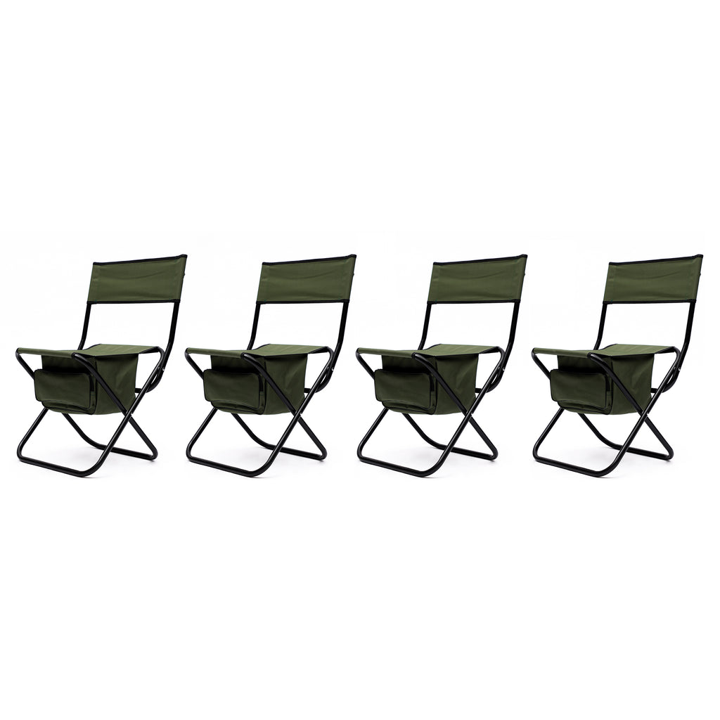 Leoglint 4-piece Folding Outdoor Chair with Storage Bag, Portable Chair for indoor, Outdoor Camping, Picnics and Fishing,Green