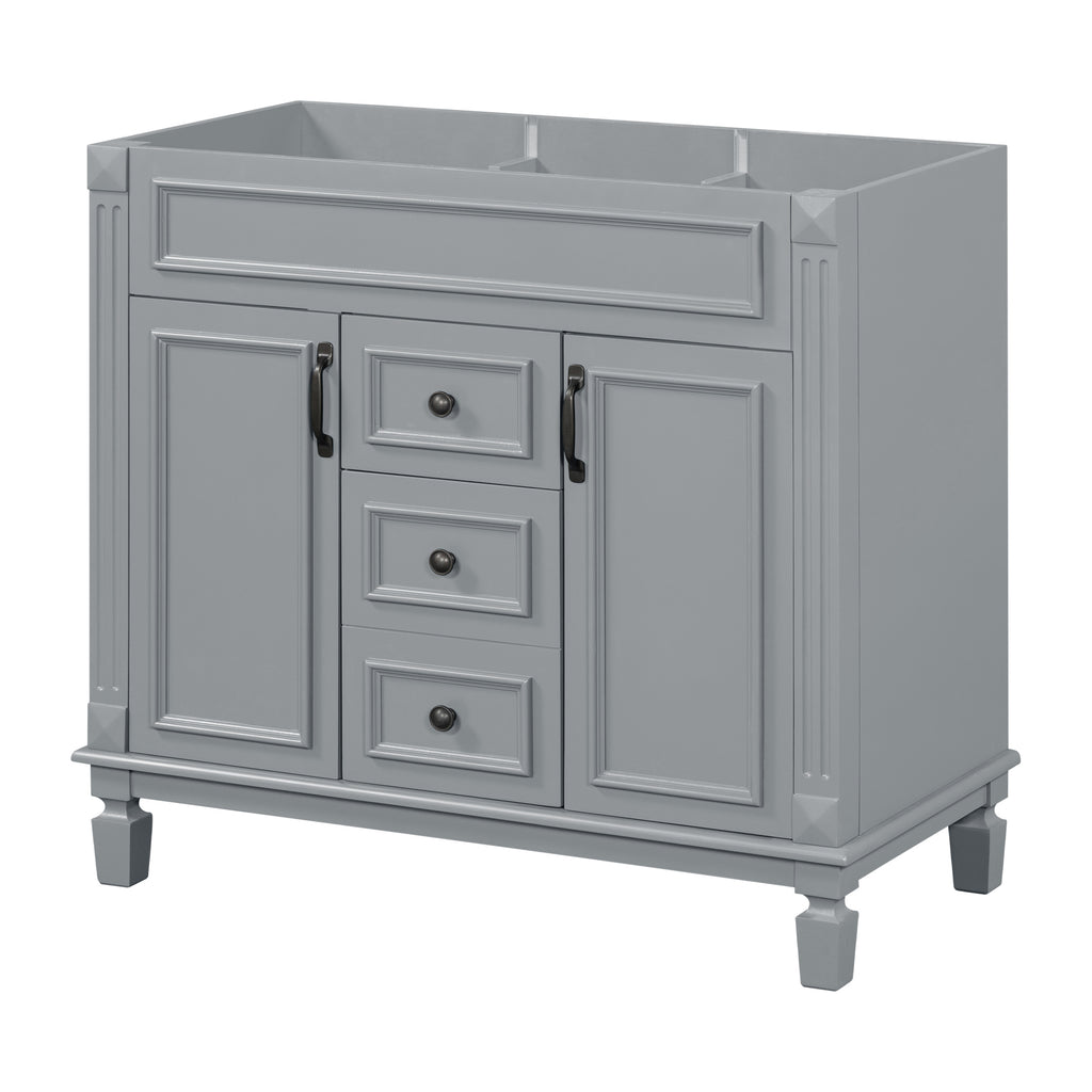 Leoglint 36'' Bathroom Vanity without Top Sink, Cabinet only, Modern Bathroom Storage Cabinet with 2 Soft Closing Doors and 2 Drawers(NOT INCLUDE BASIN SINK)