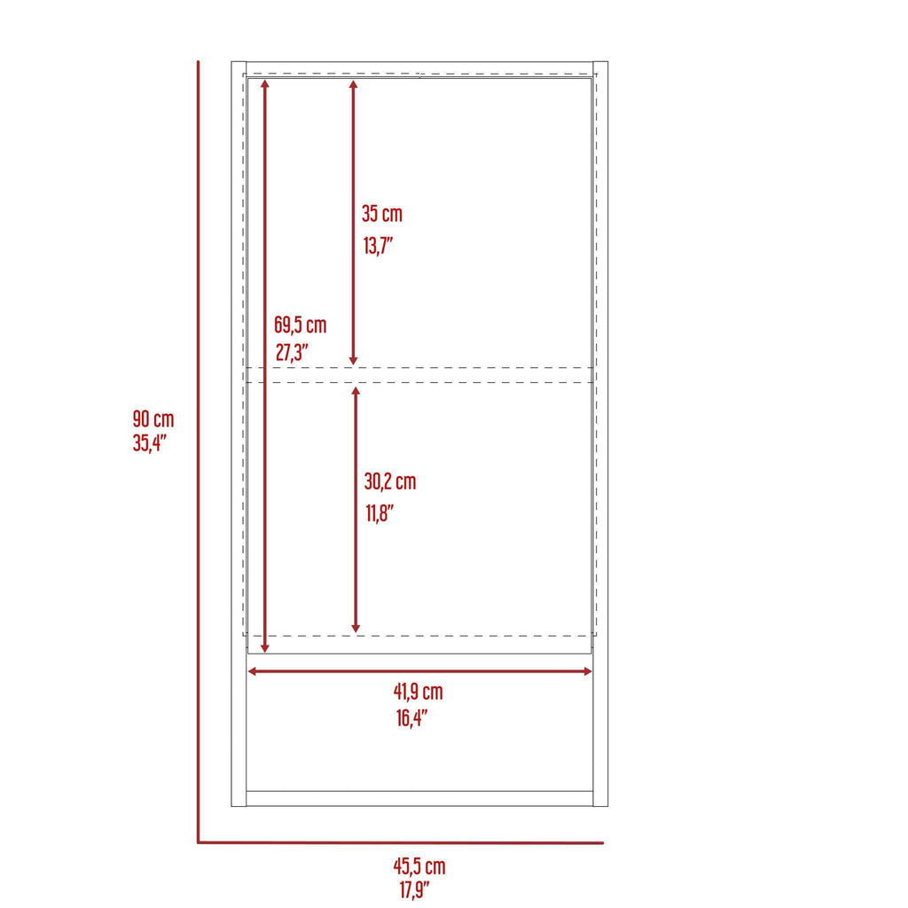 Leoglint Modesto Medicine Cabinet, One Open Shelf, Mirrored Cabinet With Two Interior Shelves