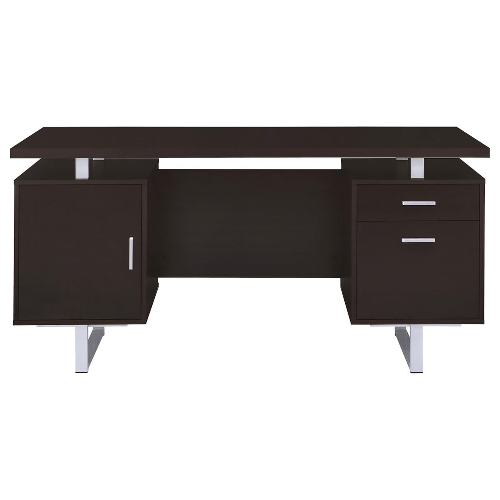 Leoglint Cappuccino 2-drawer Floating Top Office Desk