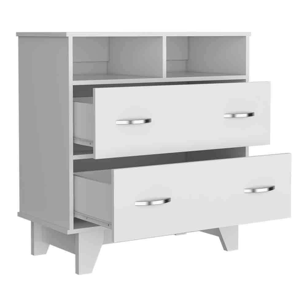 Leoglint Drawer Chest Double Drawer Dresser Arabi, Bedroom, White