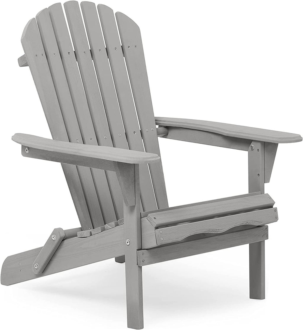 Leoglint Wood Lounge Patio Chair for Garden Outdoor Wooden Folding Adirondack Chair Set of 2 Solid Cedar Wood Lounge Patio Outdoor Chair for Garden, Lawn, Backyard