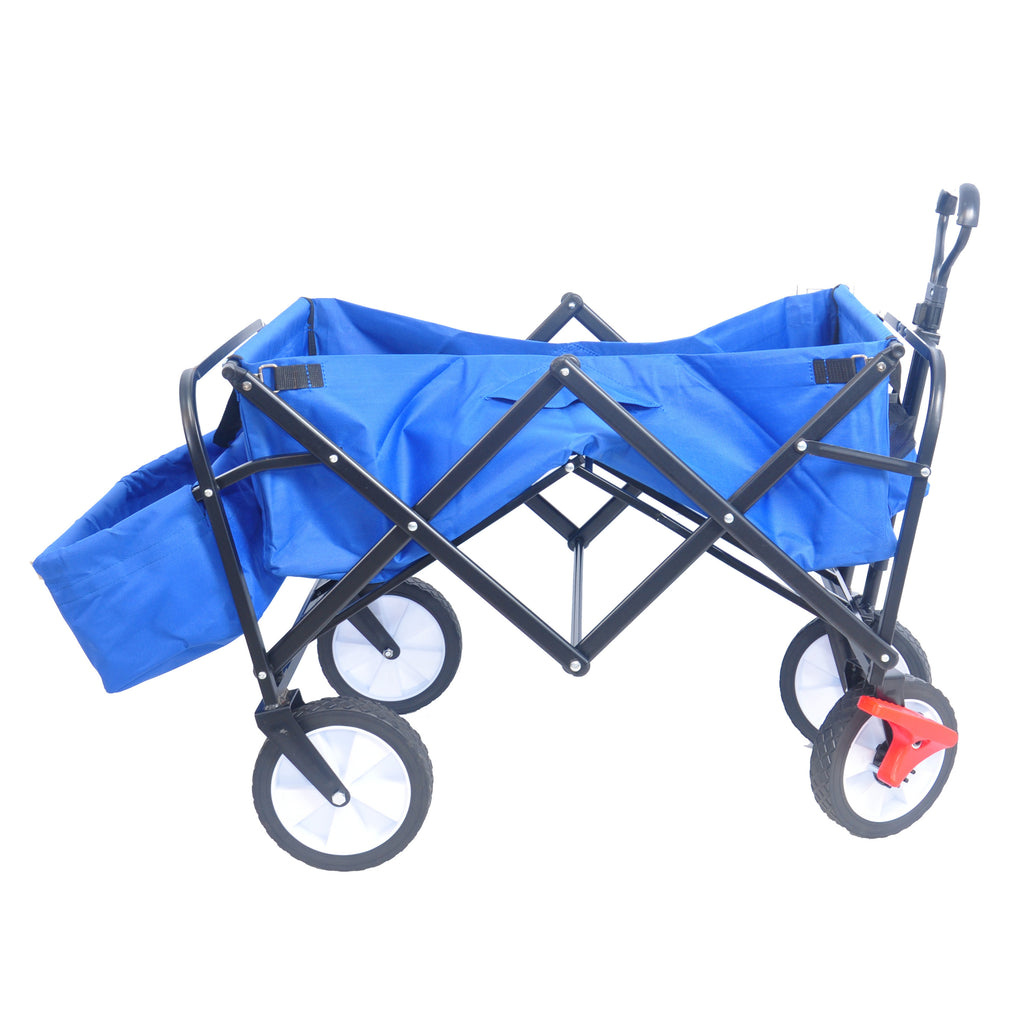 Leoglint Garden cart Folding Wagon Garden Shopping Beach Cart (Blue colour)