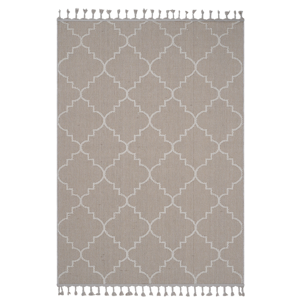 Leoglint 4X6 Ivory /Trellis Indoor/Outdoor Area Rug