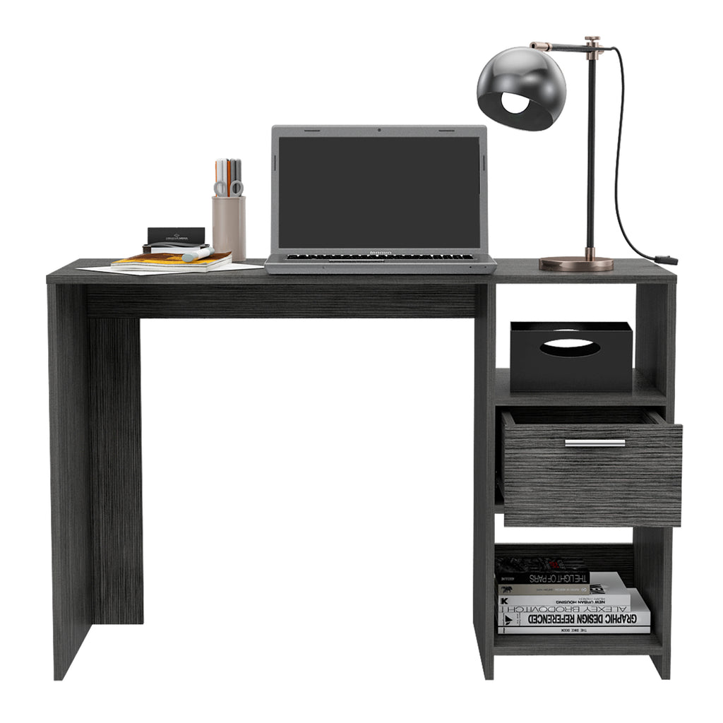 Leoglint Omma Computer Office Desk, One Drawer, Two Shelves