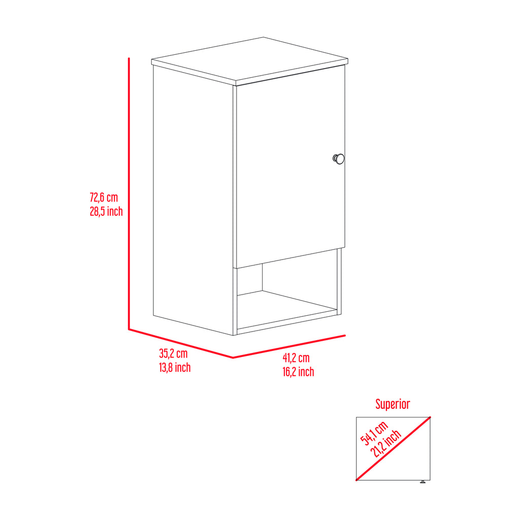 Leoglint Medicine 28H" Single Door Cabinet, One Shelf, Two Interior Shelves, Light Gray