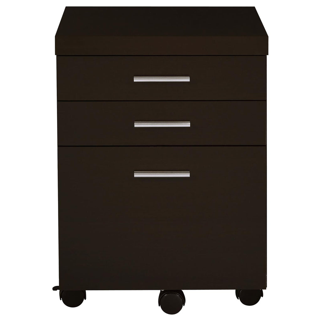 Leoglint Cappuccino 3-Drawer File Cabinet