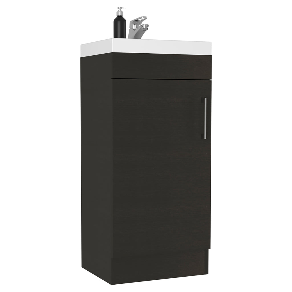 Leoglint Sevilla Bathroom Vanity, Single Door Cabinet, Black