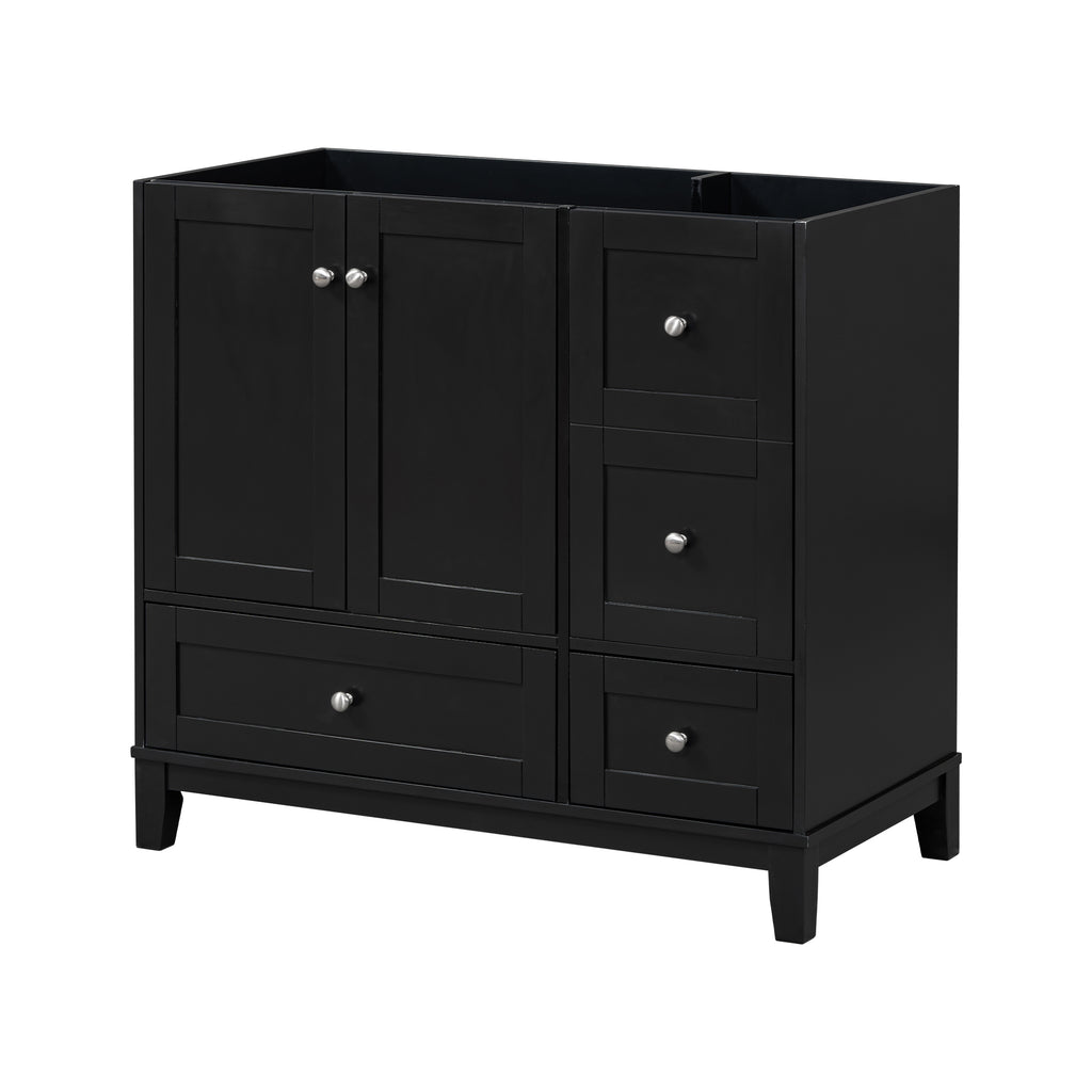 Leoglint [Cabinet Only] 36" Bathroom Vanity-Black (Sink not included)