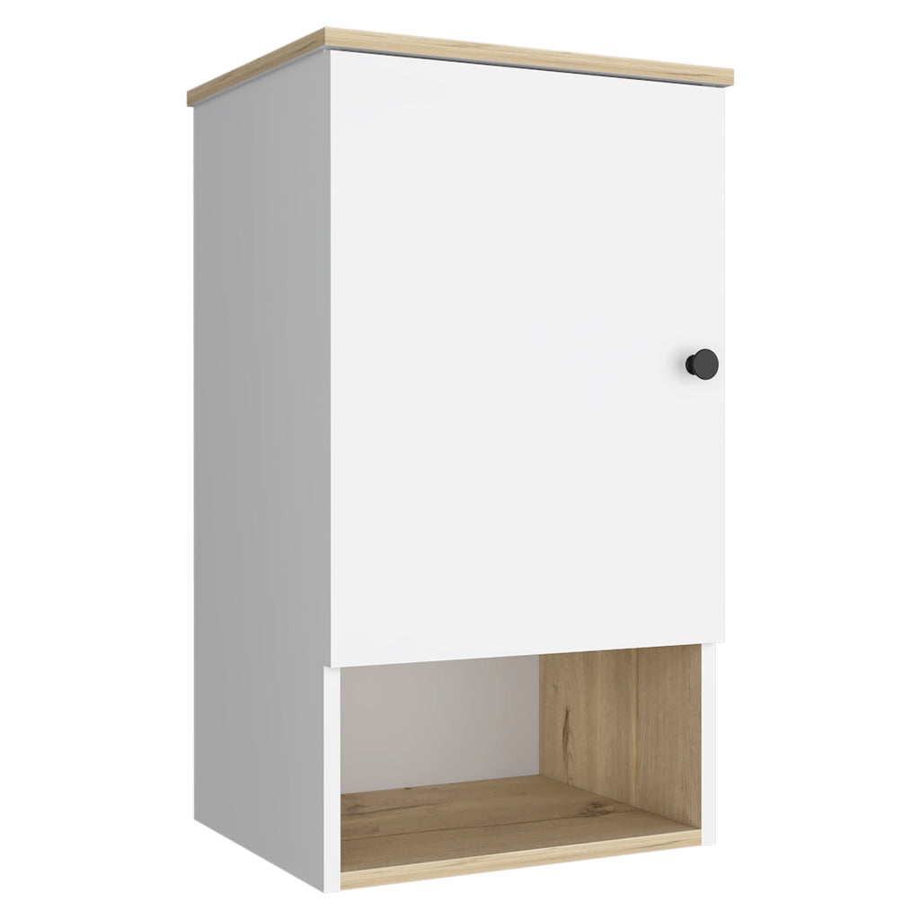 Leoglint Medicine Cabinet Porto, Two Internal Shelves, Light Oak / White Finish