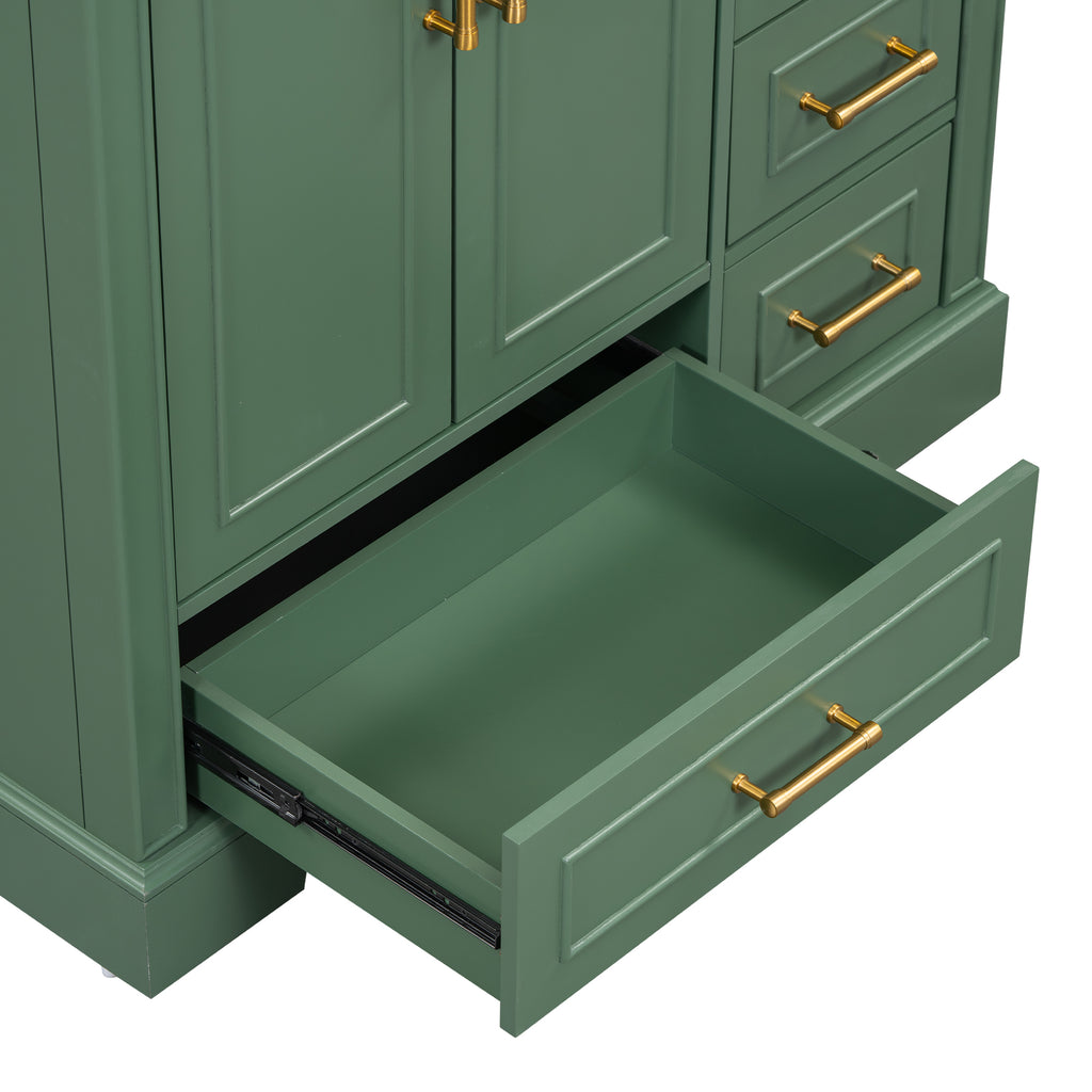 Leoglint [Cabinet Only] 36" Green Traditional Bathroom Vanity(Sink not included)