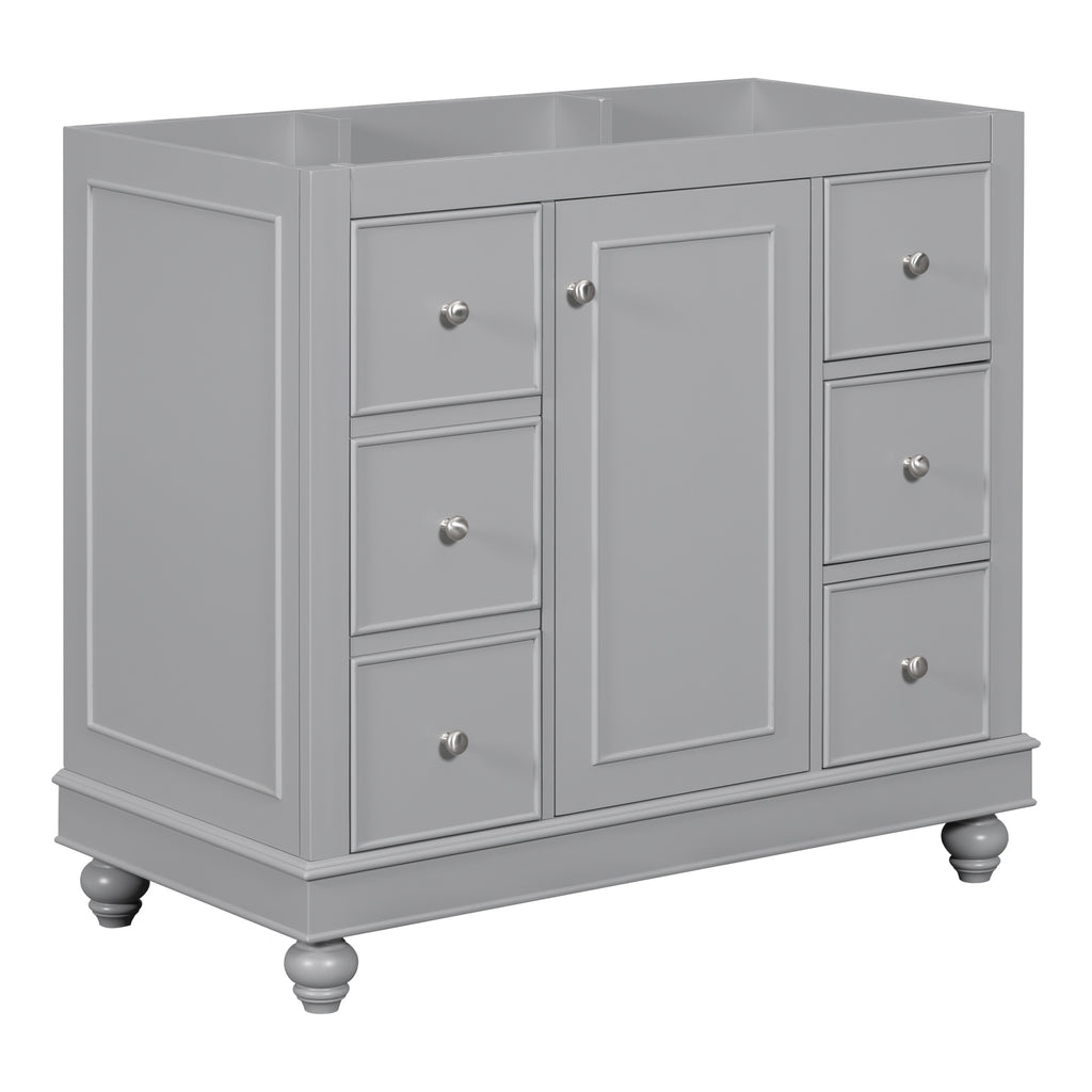 Leoglint [Cabinet Only] 36" Gray Bathroom vanity(Sink not included)