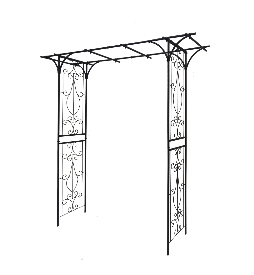 Leoglint Metal Garden Trellis L80.3'' x W20.47'' x H81.1'' Climbing Plants Support Rose Arch Outdoor Black