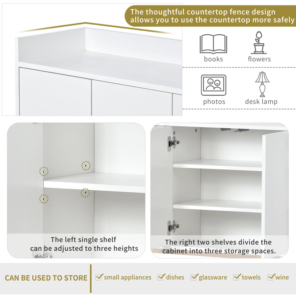 Leoglint TREXM Modern Sideboard Elegant Buffet Cabinet with Large Storage Space for Dining Room, Entryway (White)