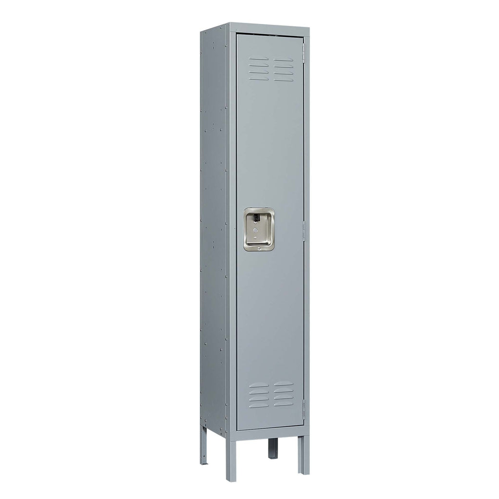 Leoglint 1 Door 66"H Metal Lockers With Lock for Employees,Storage Locker Cabinet  for Home Gym Office School Garage,Gray