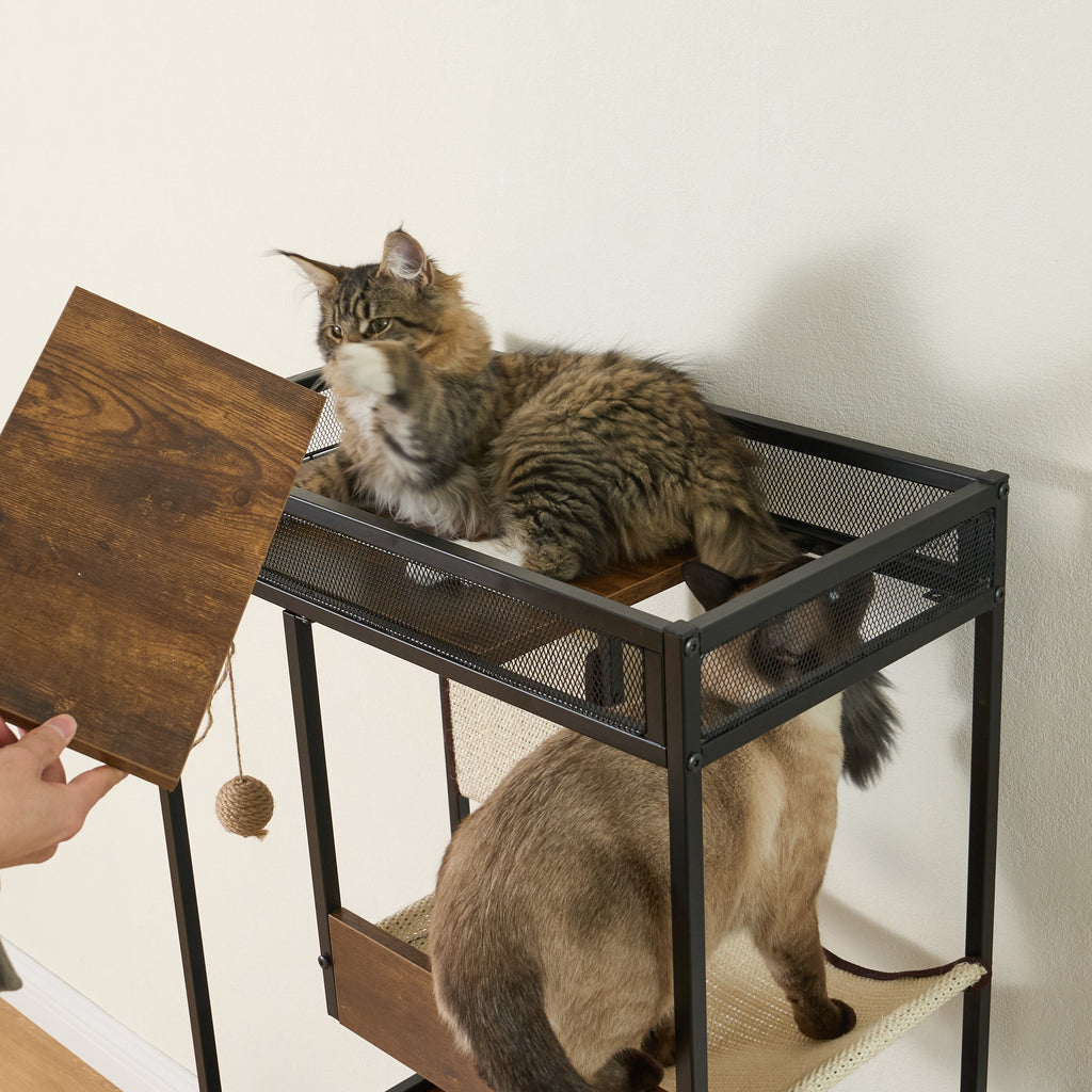 Leoglint Cat Litter Box Enclosures with Cat Tree Tower, Cat Furniture ,Cat Cabinet