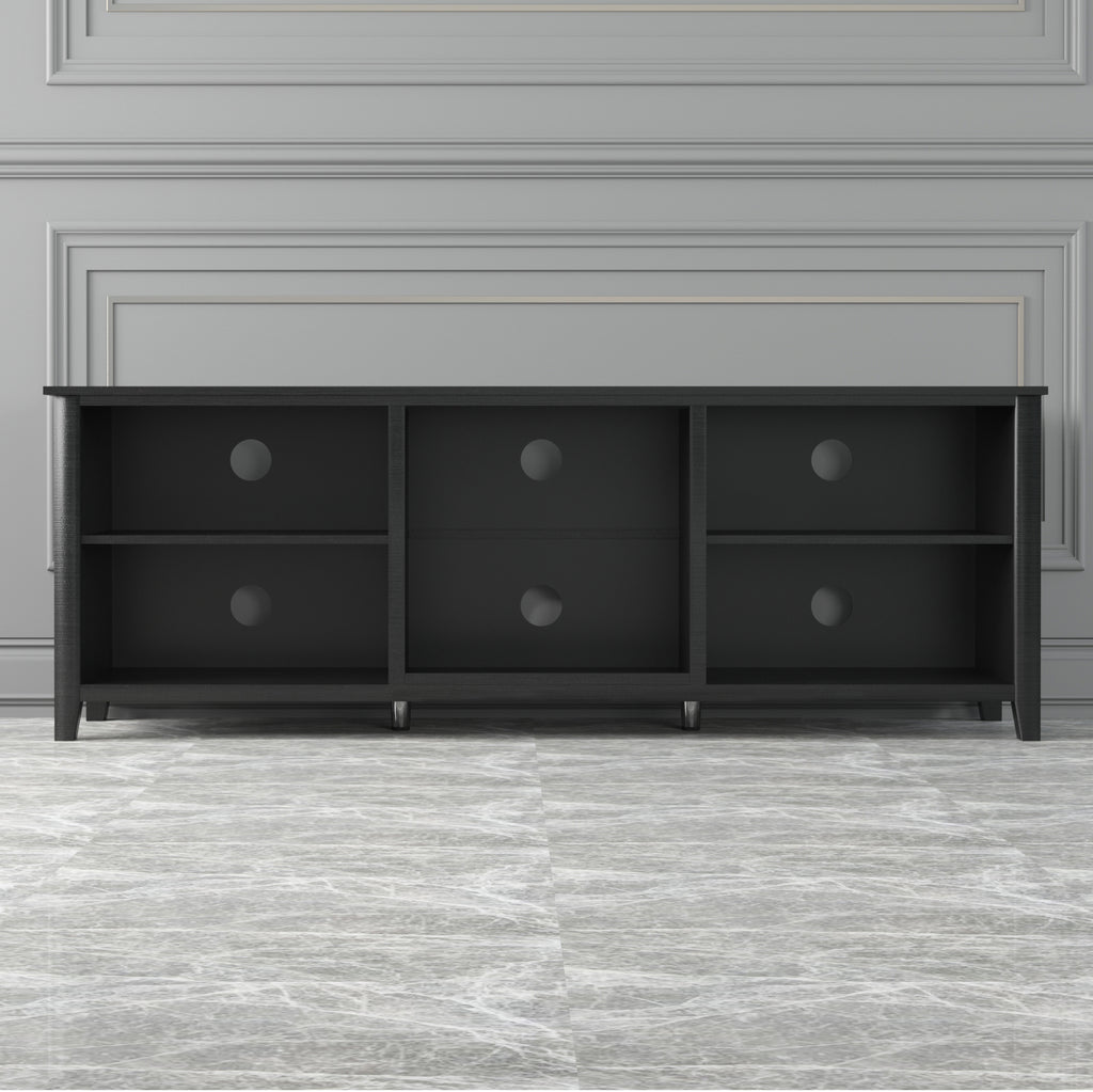 Leoglint TV Stand Storage Media Console Entertainment Center,Tradition Black