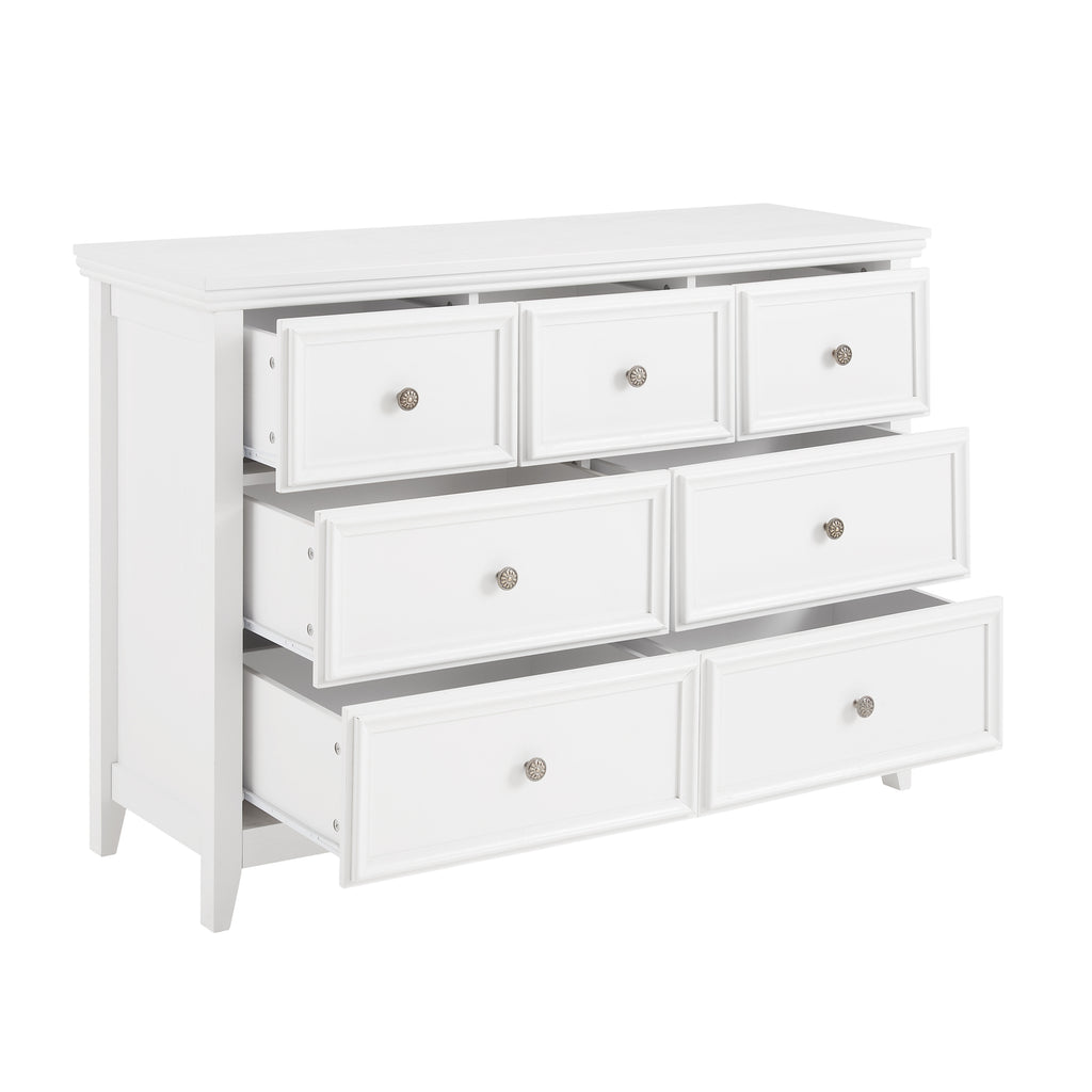 Leoglint Modern 7 Drawers Dresser 7 Drawers Cabinet 7 Drawer Chest,Chest of Drawers Closet Organizers and Storage Clothes Storage Drawers Cabinet for Living Room, Farmhouse Dresser Organizer White