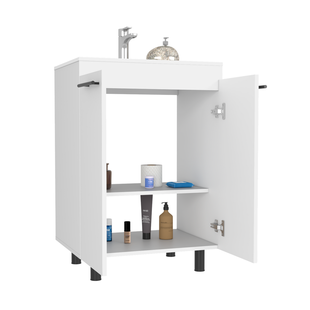 Leoglint Floor Cabinet Oxnard, Bathroom Vanity, White