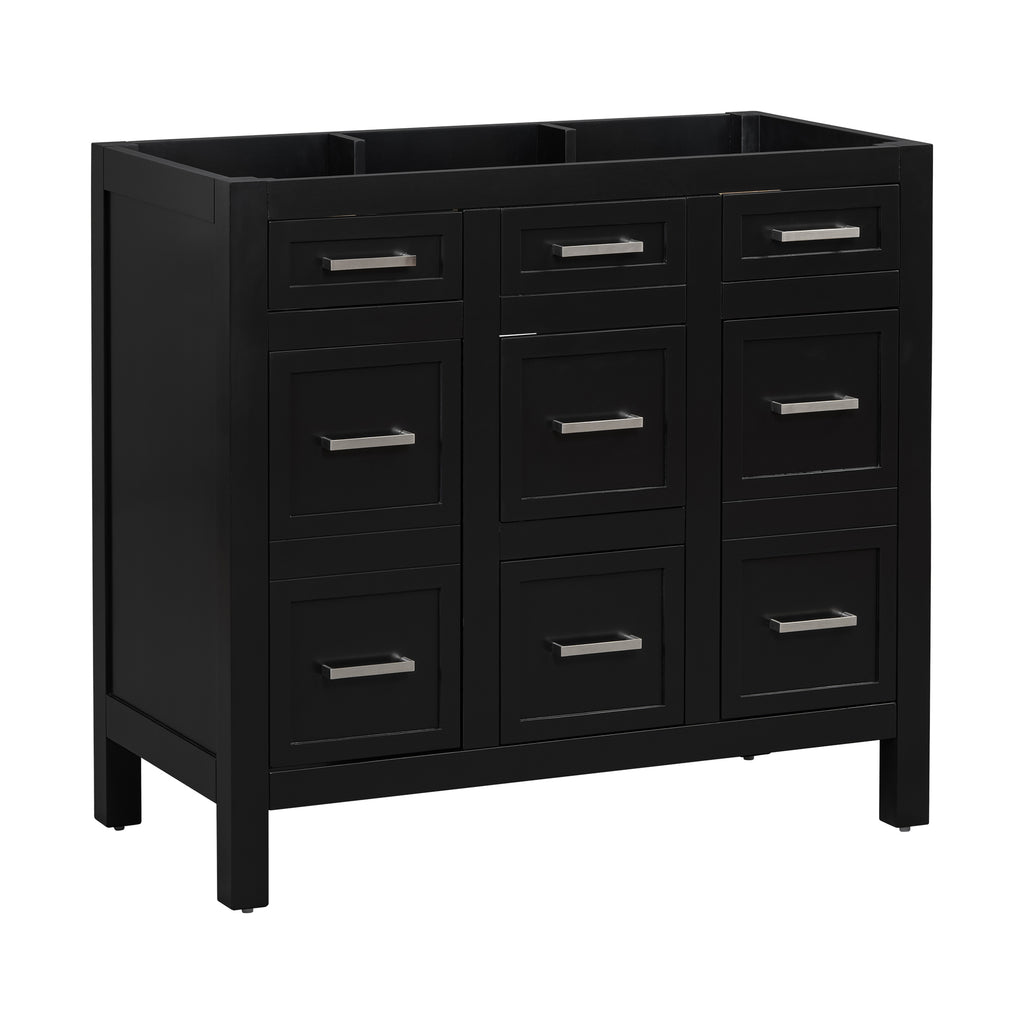 Leoglint [Cabinet Only] 36" Black Bathroom Vanity(Sink not included)