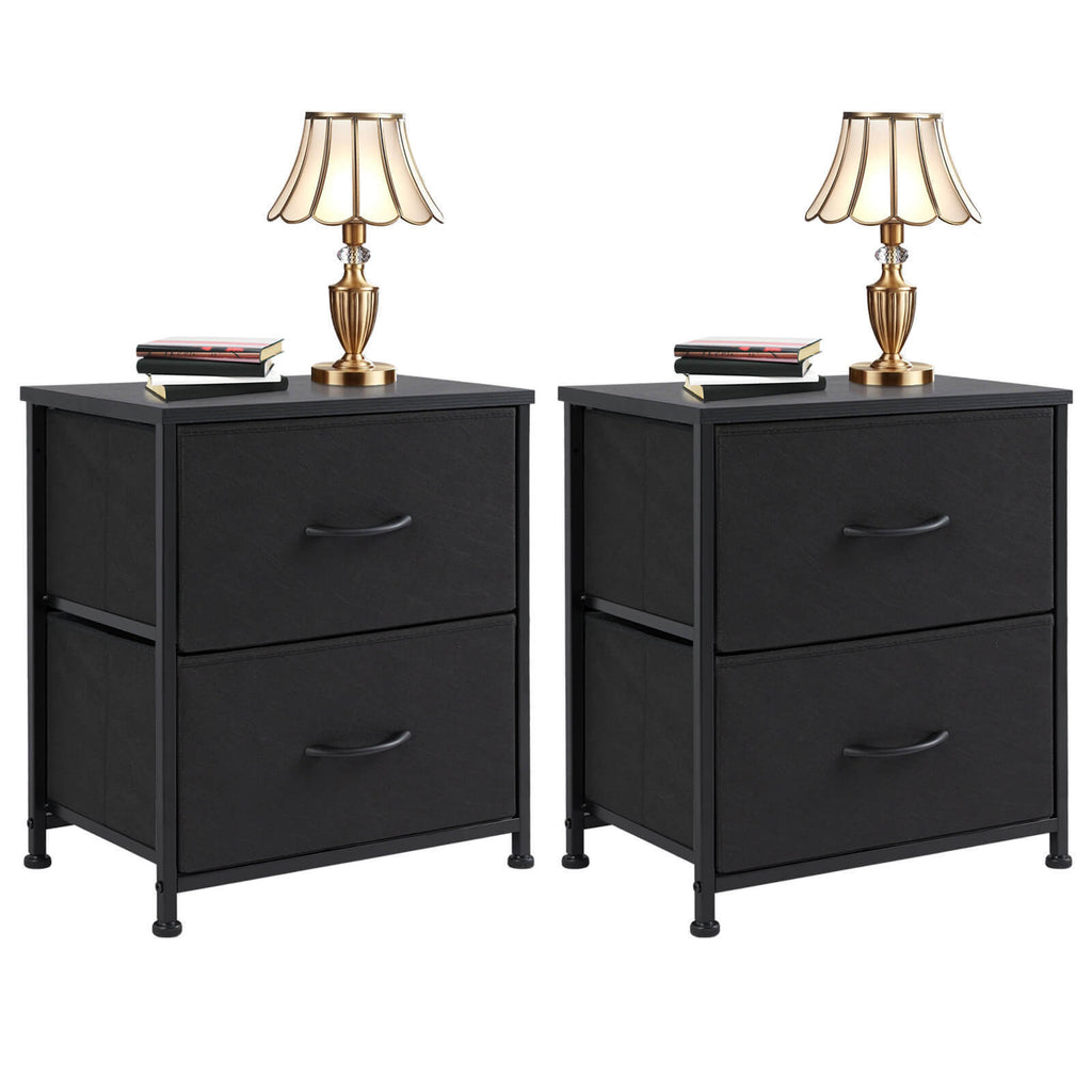 Leoglint Drawer Chest Drawers Dresser Chest of Drawers,Metal Frame and Wood Top,2bc,Black