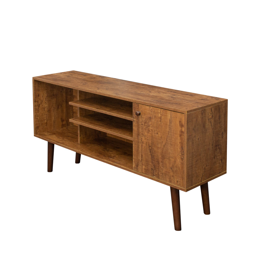 Leoglint TV Stand Use in Living Room Furniture with 1 storage and 2 shelves Cabinet, high quality particle board,Walnut