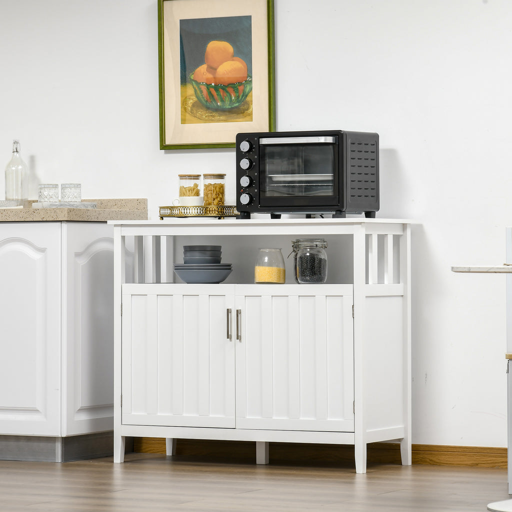 Leoglint Kitchen Sideboard, Buffet Cabinet with 2 Doors, and Adjustable Shelves for Dining Room, White