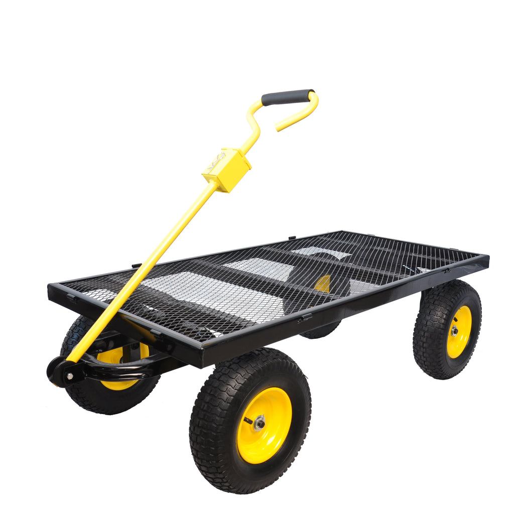 Leoglint BIG  Wagon Cart Garden cart trucks make it easier to transport firewood Yellow+Black Maximum static load is 880 lbs.