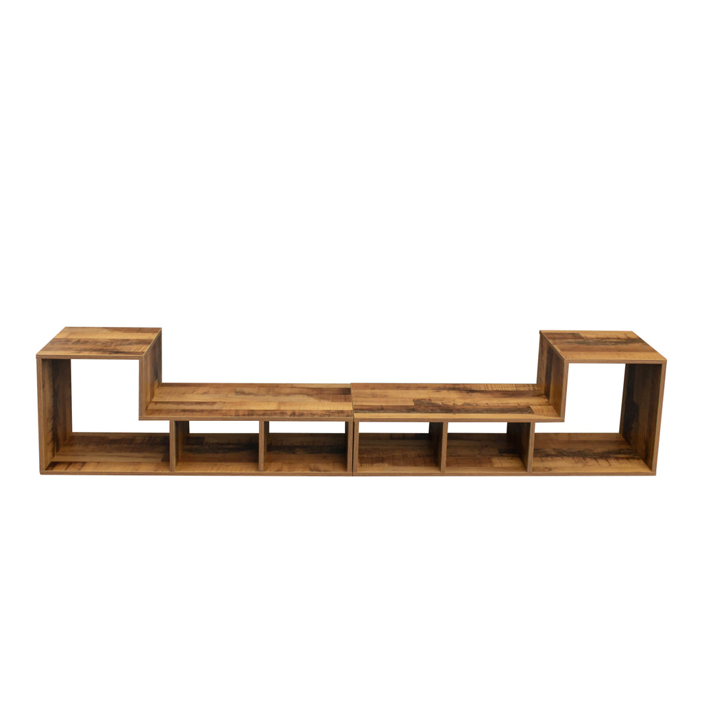 Leoglint Double L-Shaped Oak TV Stand,Display Shelf ,Bookcase for Home Furniture,Fir Wood