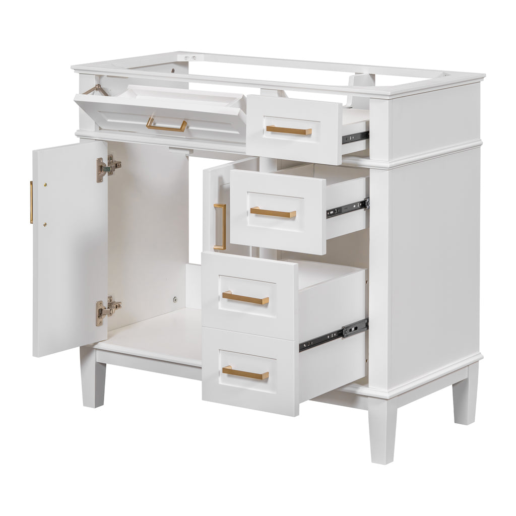 Leoglint [Cabinet Only] 36" White Modern Bathroom Vanity(Sink not included)