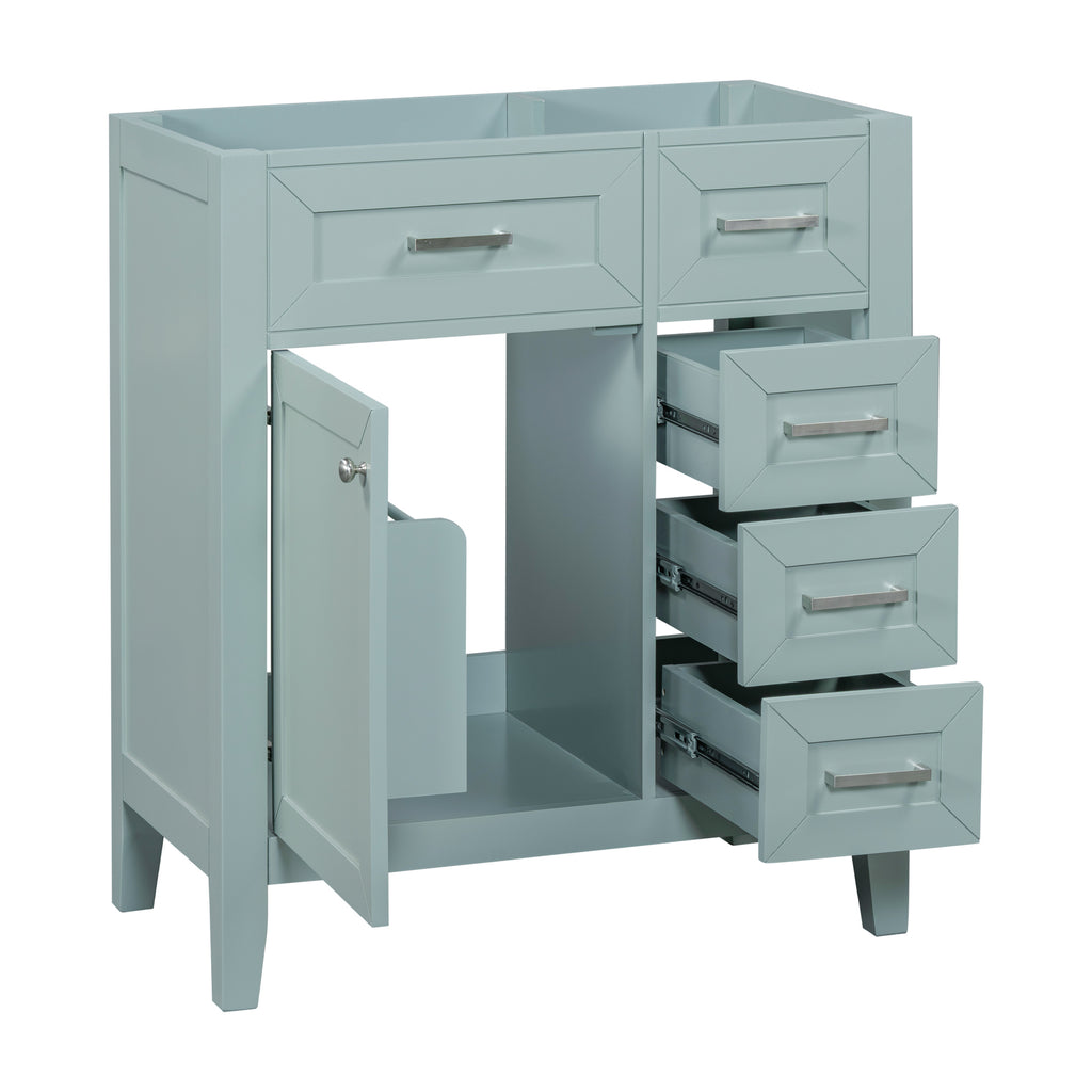 Leoglint 30" Bathroom Vanity without Sink, Cabinet Base Only, Bathroom Cabinet with Drawers, Solid Frame and MDF Board, Green