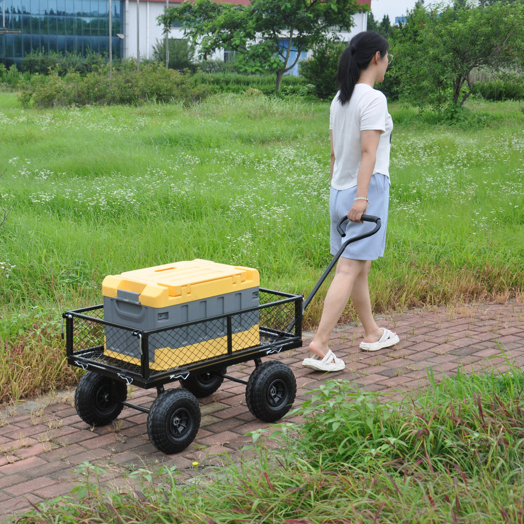 Leoglint Wagon Cart Garden cart trucks make it easier to transport firewood TC1840BKG