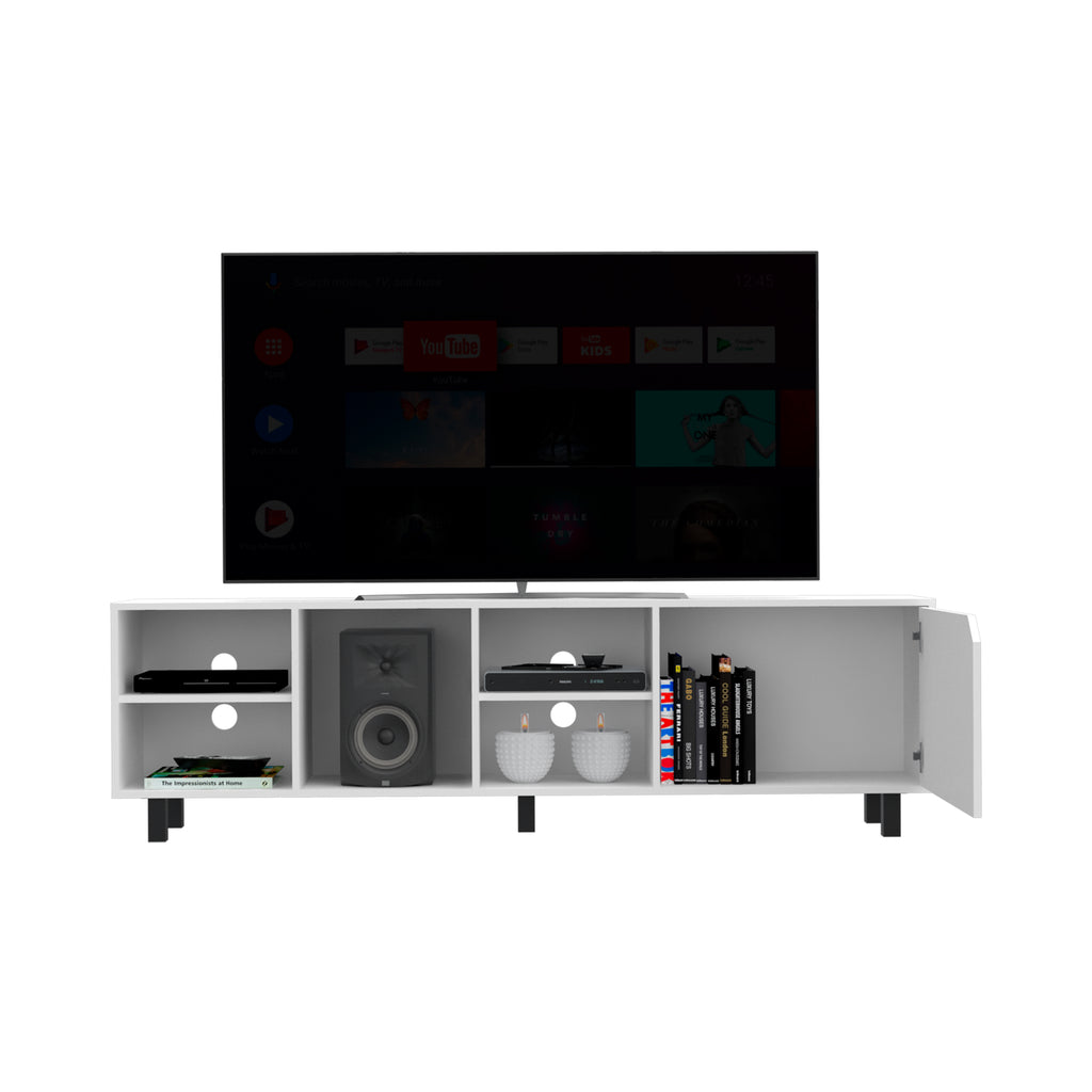 Leoglint TV Stand for TV´s up 70" Estocolmo, Four Open Shelves, White Finish