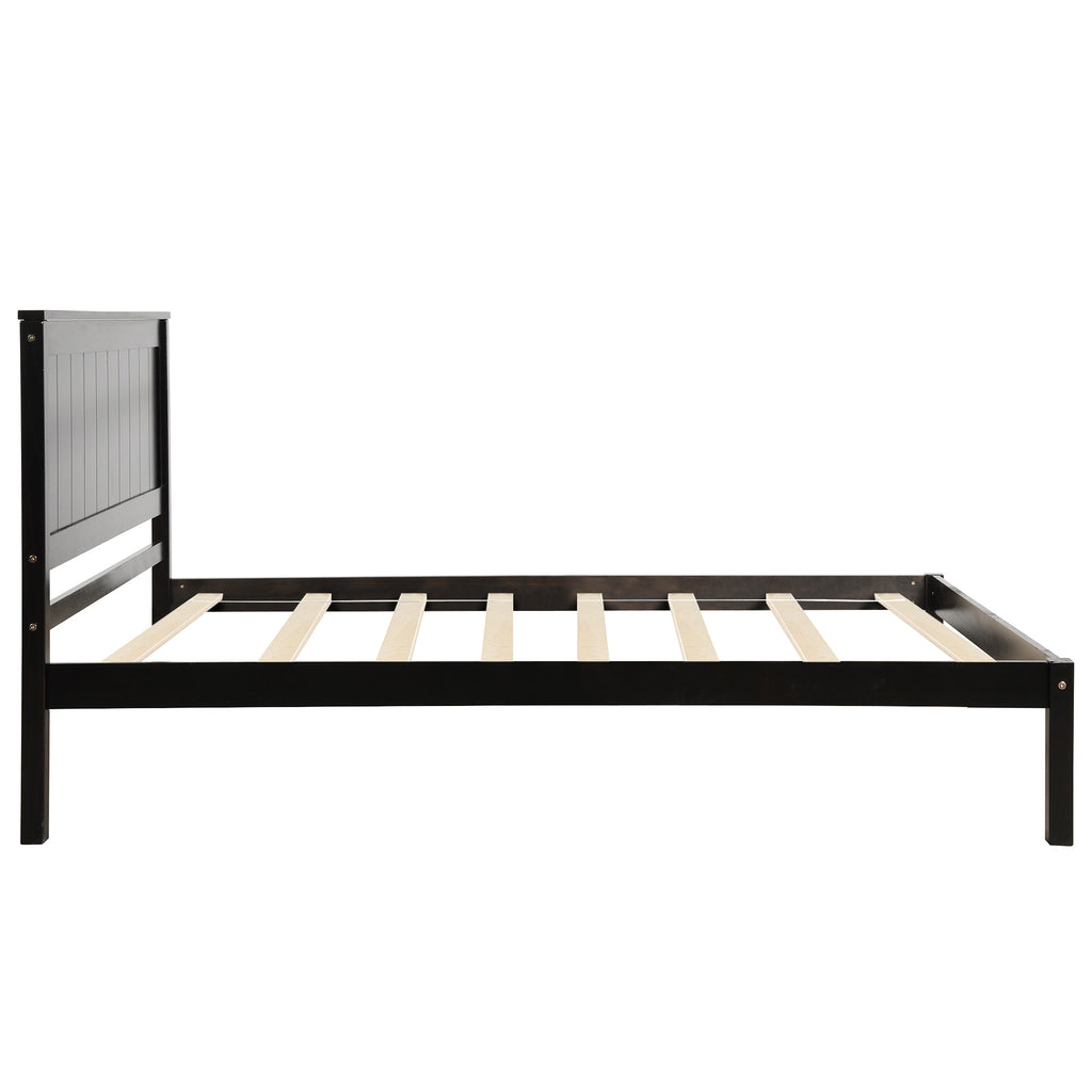 Platform Bed Frame with Headboard, Wood Slat Support, No Box Spring Needed,Twin, Espresso(OLD SKU:WF191418AAP)