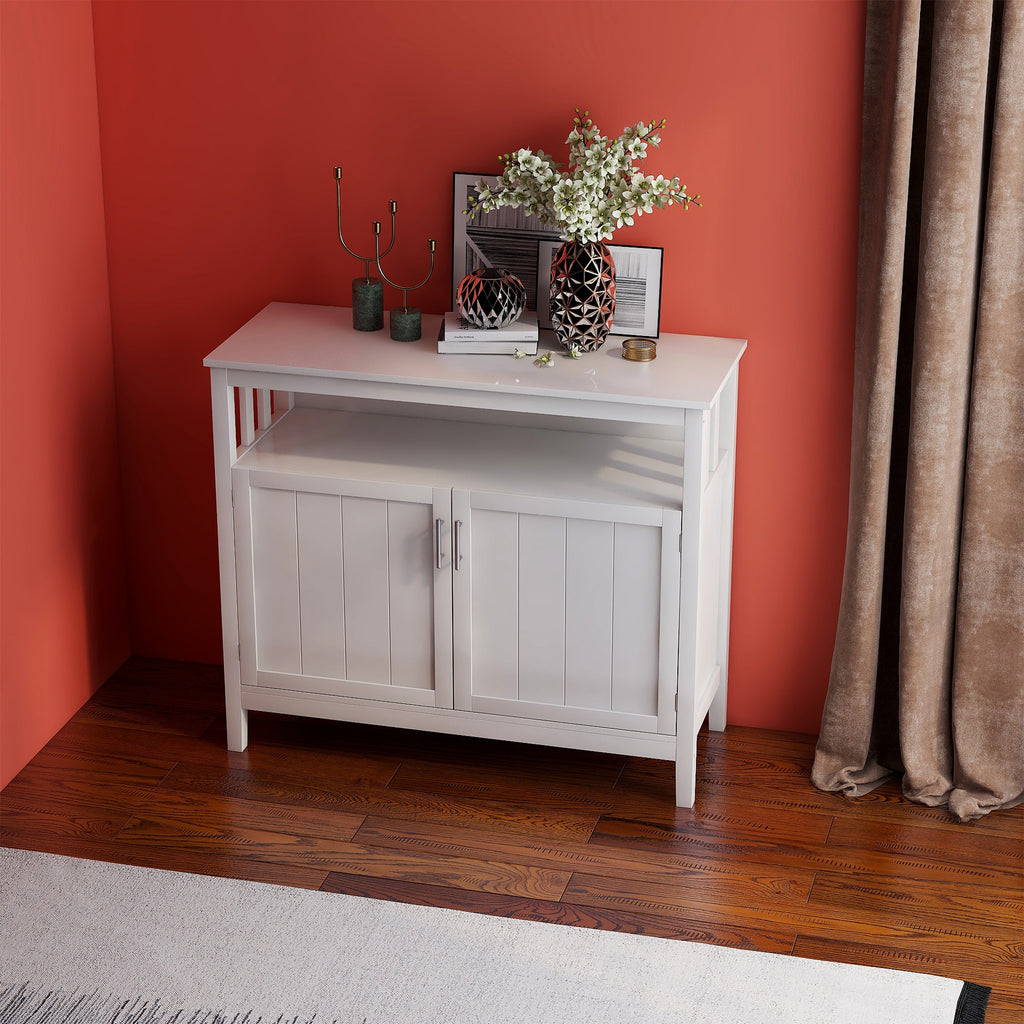 Leoglint Kitchen storage sideboard and buffet server cabinet-White