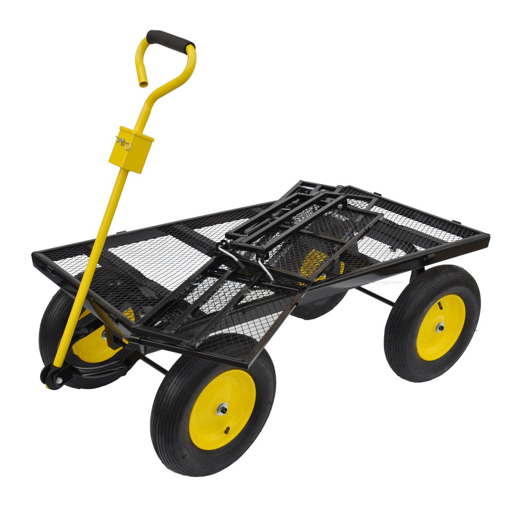 Leoglint Big Wagon Cart Garden cart trucks make it easier to transport firewood Yellow+BlackB