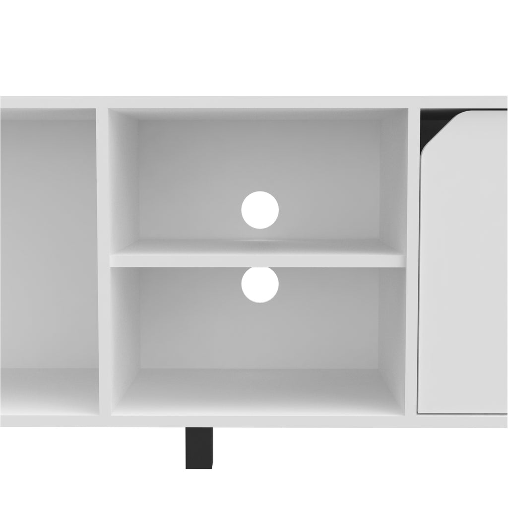 Leoglint TV Stand for TV´s up 70" Estocolmo, Four Open Shelves, White Finish